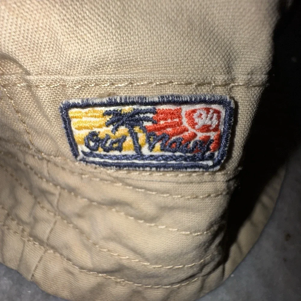 Y2K Old Navy Bucket Hat Kids‎ 4T-5T Khaki Tan Embroidered Summer Fishing